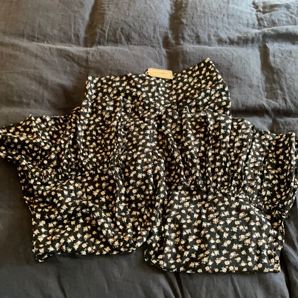 XL Gracie pant in black/cream roses, NWT